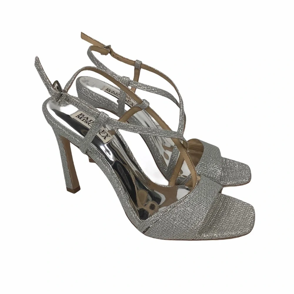 Badgley mischka | Ebiza metallic high heel sandal